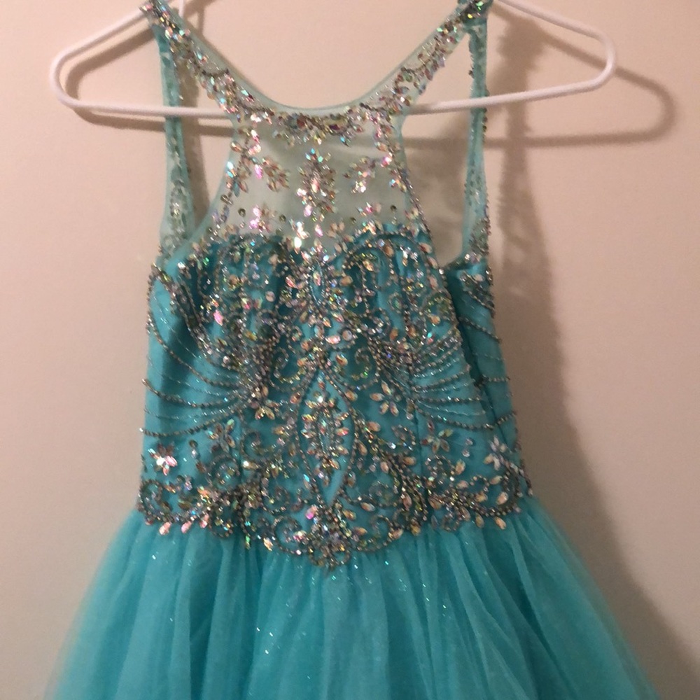 Dazzling In Turquoise Formal Gown for girls - Picture 4 of 4